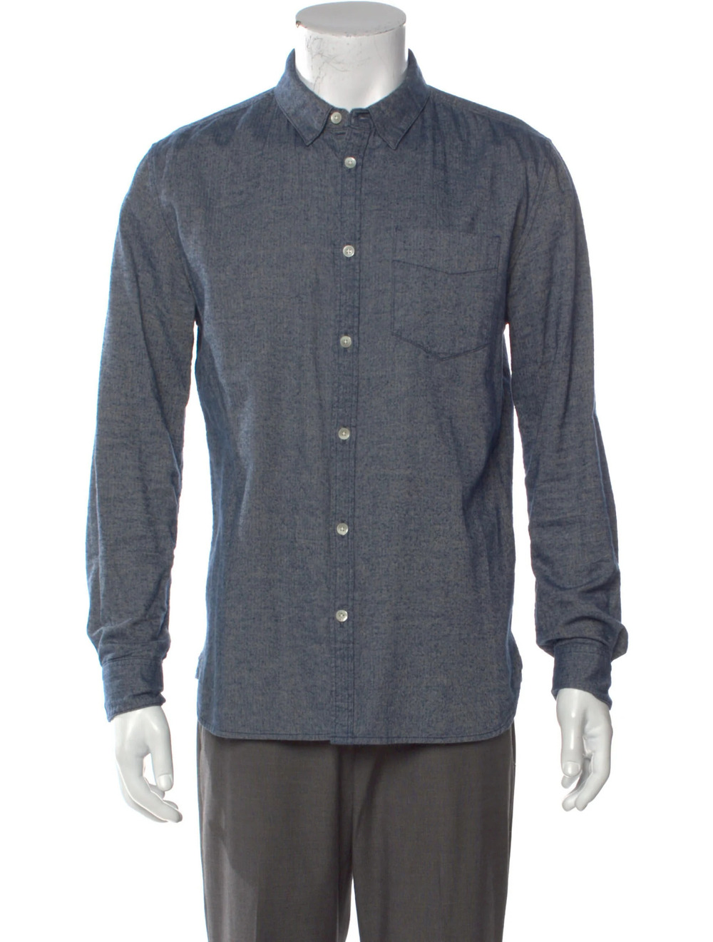 BLDWN Blue Brushed Button Up Shirt/3169
